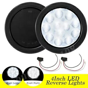 2個 4インチ ラウンド ホワイト12 LED トレーラー テールライト ターンストップ ブレーキ ライト RV トラック用 2pc 4\