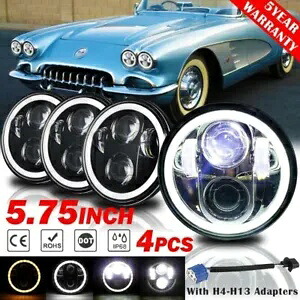 4 個 5 3/4 インチ 5.75 LED ヘッドライト HI/Lo BEAM DRL ハーレー ダイナ ファットボブ FXDF 米国用 4PCS 5 3/4\