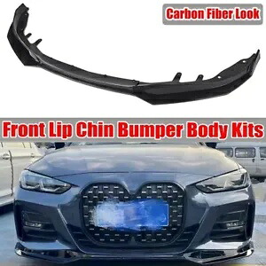BMW 4 シリーズ G22 G23 2020-2021 フロントバンパーリップスポイラーカーボンファイバールック For BMW 4 Series G22 G23 2020-2021 Front Bumper Lip Spoiler Carbon Fiber Look 【並行輸入品】
