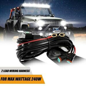 2.5M LED ワークライトバー 2 リード DT プラグオンオフスイッチブレードヒューズ配線ハーネス 2.5M LED Work Light Bar 2 Leads DT Plug On Off Switch Blade Fuse Wiring Harness 【並行輸入品】