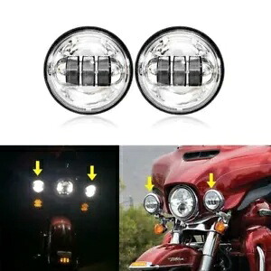 4-1/2 インチクローム LED 補助スポットフォグパッシングライトランプハーレーオートバイ米国 4-1/2\