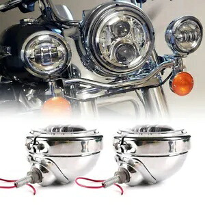 ペア 4.5 インチ LED オートバイ ドライビング フォグ ライト & アウター ハウジング ブラケット カバー クローム Pair 4.5'' LED Motorcycle Driving Fog Light & Outer Housing Bracket Cover Chrome 【並行輸入品】 42,900円