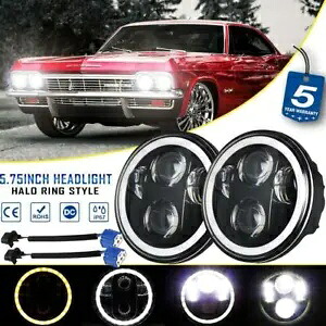 5.75 5-3/4 インチ LED ヘッドライト 2PC ハイロー ピータービルト 359 クライスラー ダッジ フォード用 5.75 5-3/4 in LED Headlight 2PC Hi lo for Peterbilt 359 Chrysler Dodge Ford 【並行輸入品】