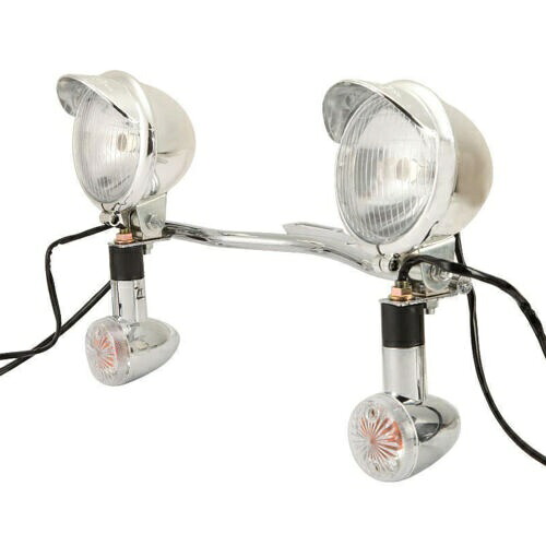 ハーレーオートバイ用運転パッシングターンシグナルスポットフォグランプバークローム For Harley Motorcycle Driving Passing Turn Signal Spot Fog Lights Bar Chrome 【並行輸入品】