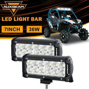 AUXBEAM ペア 7インチ 36W LED ワークライトバー フラッド オフロード走行 ポラリス ATV UTV 用 AUXBEAM Pair 7\