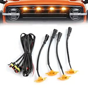 4x フロントグリル 4LED ライト ラプター グリルカバー GMC シエラ 2500 HD 2016-2021 用 4x Front Grille 4LED Light Raptor Grill Cover For GMC Sierra 2500 HD 2016-2021 【並行輸入品】