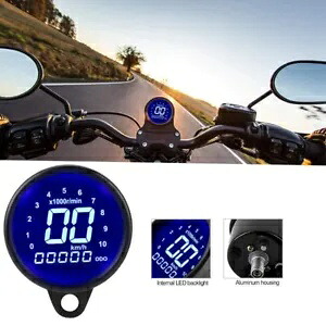 米国レトロオートバイデジタルスピードメーター LED LCD 走行距離計タコメーター燃料メーター US Retro Motorcycle Digital Speedometer LED LCD Odometer Tachometer Fuel Meter 【並行輸入品】
