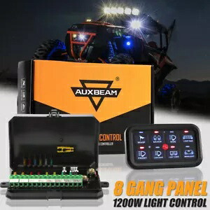 AUXBEAM UTV 8 ギャング 1200W LED 作業灯リレー制御スイッチパネルトグルブルー AUXBEAM UTV 8 Gang 1200W LED Work Lights Relay Control Switch Panel Toggle Blue 【並行輸入品】