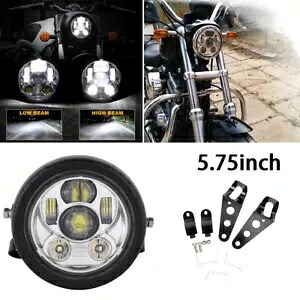 5-3/4インチ LED ヘッドライトハウジング + バケットブラケット ハーレースポーツスター XL 1200 883用 5-3/4\