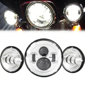 7 インチ LED ヘッドライト + 4.5 インチ パッシング ライト ハーレー エレクトラグライド ウルトラ クラシック US 用 7\