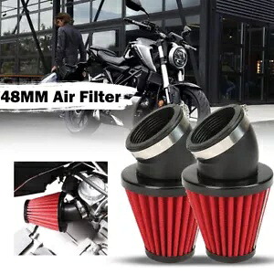 2x 48 ミリメートル入口冷気吸気エアフィルタークリーナーポッドスズキ GS450 GSX250 GSX 2x 48mm Inlet Cold Air Intake Air Filter Cleaner Pod For Suzuki GS450 GSX250 GSX 【並行輸入品】