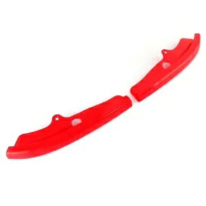 レッド フロントバンパー リップ スプリッター プロテクター ダッジ チャレンジャー R/T SRT GT 2015-20用 Red Front Bumper Lip Splitter Protector for Dodge Challenger R/T SRT GT 2015-20 【並行輸入品】