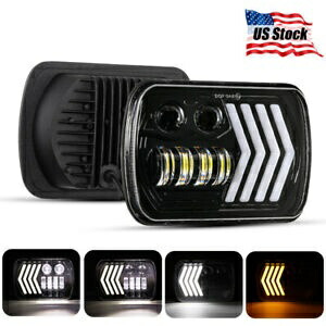 7X6インチ 5x7インチ LEDスクエアヘッドライト Hi/Lo ダイナミックターンシグナルライト 日産 240SX用 7X6\