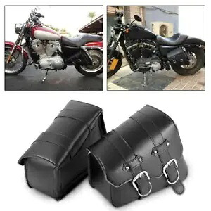 2 個ハーレースポーツスター XL883 XL1200 黒オートバイサドルバッグサイドストレージ 2Pcs For Harley Sportster XL883 XL1200 Black Motorcycle Saddle Bags Side Storage 【並行輸入品】