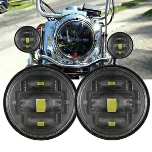 ペア 4.5 インチ LED 補助パッシングフォグランプハーレーオートバイ米国用 Pair 4.5 Inch LED Auxiliary Passing Fog Lights Lamp For Harley Motorcycle US 【並行輸入品】