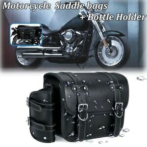 2 個 PU レザーサドルバッグオートバイサイドサドルバッグ荷物パニエユニバーサル 2 Pcs PU Leather Saddlebags Motorcycle Side Saddle Bags Luggage Panier Universal 【並行輸入品】