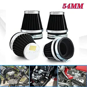 オートバイカフェレーサー用54mmユニバーサルテーパークロームポッドエアフィルター4個 4Pcs 54mm Universal Tapered Chrome Pod Air Filters for Motorcycle Cafe Racer 【並行輸入品】