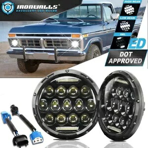 ペア 7 インチ ホワイト LED ヘッドライト DRL Hi/Lo シールド ビーム DOT BMW 2002 1966-1976用 Pair 7\