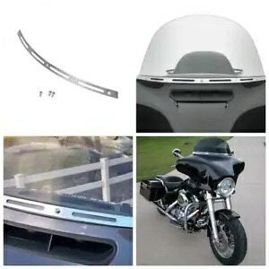 クローム 4 スロット フロントガラス トリム バットウィング フェアリング ハーレー ツーリング エレクトラグライド用 Chrome 4 Slot Windshield Trim Batwing Fairing For Harley Touring Electra Glide 【並行輸入品】