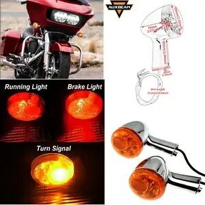 AUXBEAM オートバイターンシグナル LED ライトハーレーカスタム XL883C 92-23 クローム AUXBEAM Motorcycle Turn Signals LED Light For Harley Custom XL883C 92-23 chrome 【並行輸入品】