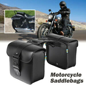 オートバイのサイドサドルバッグサドルバッグ荷物パニアロック付きユニバーサル米国 Motorcycle Side Saddle Bags Saddlebags Luggage Pannier with Lock Universal US 【並行輸入品】