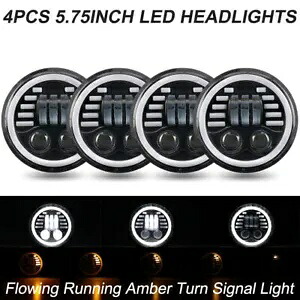 4 個 5.75 インチ LED ヘッドライト Hi/Lo 流れるターンシグナル ホンダ アコード 1976-1981用 4Pcs 5.75\