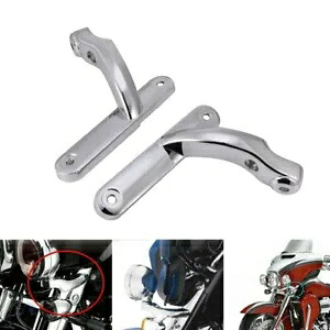 ハーレーストリートグライドロードキング用クロームターンシグナルスポットフォグライトブラケットキット Chrome Turn Signal Spot Fog Light Bracket Kit For Harley Street Glide Road King 【並行輸入品】