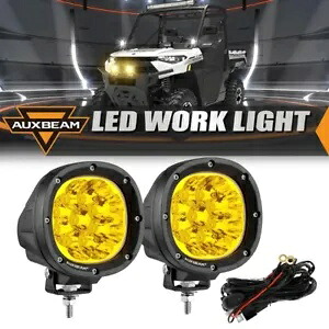 80W AUXBEAM ラウンド 4 インチ LED ワークライトポッド ATV UTV 用アンバーフォグランプを駆動 80W AUXBEAM Round 4\