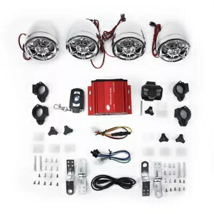 AMP Bluetooth 防水オートバイステレオ 4 スピーカーオーディオ MP3 システムユニバーサル AMP bluetooth Waterproof Motorcycle Stereo 4 Speaker Audio MP3 System Universal 【並行輸入品】