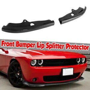 ダッジ チャレンジャー R/T SRT GT 2015-2020 フロントバンパーリッププロテクターカーボンルック For Dodge Challenger R/T SRT GT 2015-2020 Front Bumper Lip Protector Carbon Look 【並行輸入品】