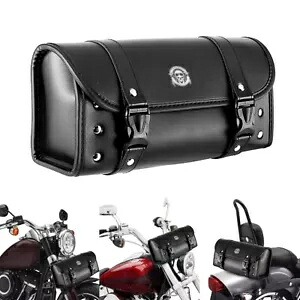 オートバイフォークツールバッグサドルバッグ収納ポーチ荷物ハンドルバーPUレザー Motorcycle Fork Tool Bag SaddleBag Storage Pouch Luggage Handlebar PU Leather 【並行輸入品】