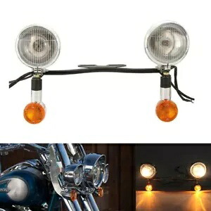 オートバイパッシングドライビングスポットフォグランプターンシグナルライトバーハーレーホンダ用 Motorcycle Passing Driving Spot Fog Lamp Turn Signal Light Bar For Harley Honda 【並行輸入品】