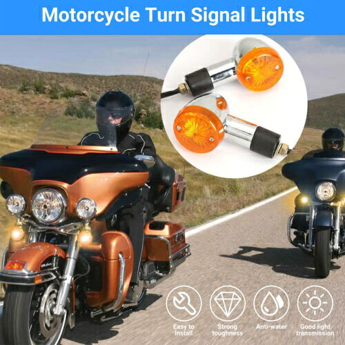 2x オートバイ弾丸ターンシグナルライトウインカーハーレースポーツスター XL 1200 883 用 2x Motorcycle Bullet Turn Signal Light Blinker For Harley Sportster XL 1200 883 【並行輸入品】