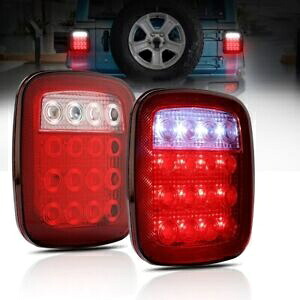 ペア 16 LED リアテールライトバックアップブレーキリバースランプジープラングラー YJ TJ 用 Pair 16 LED Rear Tail Light Backup Brake Reverse Lamps for Jeep Wrangler YJ TJ 【並行輸入品】