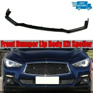 光沢のあるブラックフロントバンパーリップスポイラースプリッター 2018-2021 インフィニティ Q50 スポーツ Glossy Black Front Bumper Lip Spoiler Splitter For 2018-2021 Infiniti Q50 Sport 【並行輸入品】