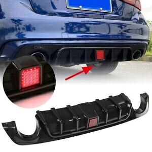 リアバンパーディフューザー LED ブレーキライトカーボンファイバールックインフィニティ 2018-2020 Rear Bumper Diffuser LED Brake Light Carbon Fiber Look For INFINITI 2018-2020 【並行輸入品】