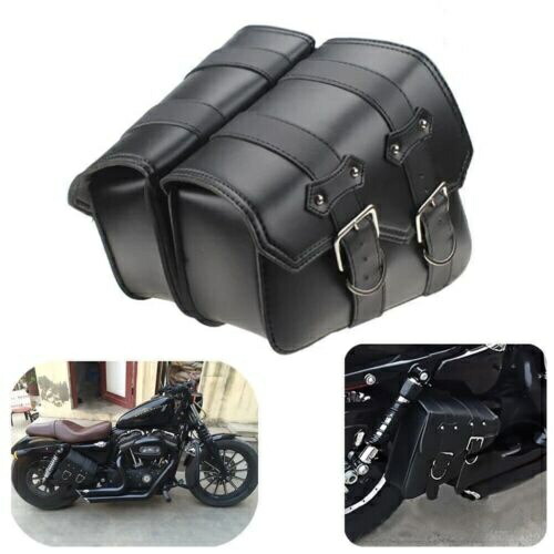 ペアオートバイレザーサイドサドルバッグ収納ハーレースポーツスター XL883/1200 PAIR Motorcycle Leather Side Saddle Bags Storage For Harley Sportster XL883/1200 【並行輸入品】
