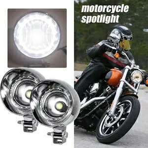 2 個オートバイフロント LED ヘッドライトパッシングフォグライトランプユニバーサルヘッドランプ米国 2pcs Motorcycle Front LED Headlight Passing Fog Light Lamp Universal Headlamp US 【並行輸入品】