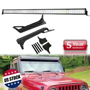 オフロード スポット フラッド コンボ 52 ライトバー + ブラケット 1997-06 ジープラングラー TJ用 Off Road Spot Flood Combo 52 in Light Bar+Brackets For 1997-06 Jeep Wrangler TJ 【並行輸入品】