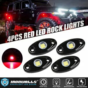 ポラリス ATV UTV 4X 赤色 LED ロックライトポッドフェンダーフレアアンダーボディグローランプ For Polaris ATV UTV 4X Red LED Rock Lights Pods Fender Flare Underbody Glow Lamp 【並行輸入品】