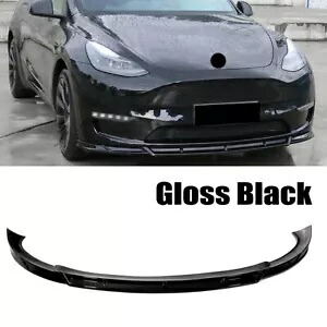 テスラモデル Y 用グロスブラックフロントバンパーリップボディキットスポイラー Gloss Black Front Bumper Lip Body Kit Spoiler For Tesla Model Y 【並行輸入品】 51,480円
