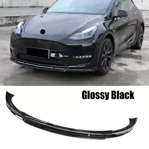 テスラモデル Y 2020-2021 フロントバンパーリップボディキットスポイラーグロスブラック For Tesla Model Y 2020-2021 Front Bumper Lip Body Kit Spoiler Gloss Black 【並行輸入品】