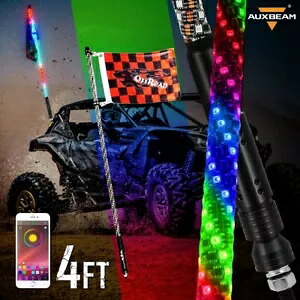 1.2M/4FT Sprial RGB LED ホイップライト レーシングランプ オフロードフラグ Bluetooth コントロール 1.2M/4FT Sprial RGB LED Whip Light Racing Lamp Offroad Flag bluetooth Control 【並行輸入品】
