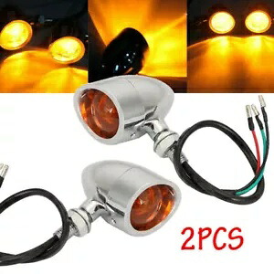 ヘビーデューティオートバイ弾丸ターンシグナルウインカー 3 ワイヤーインジケータライトアンバー Heavy Duty Motorcycle Bullet Turn Signals Blinker 3 Wires Indicator Lights Amber 【並行輸入品】