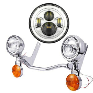 LED ヘッドライト パッシング ターン シグナル ライト ブラケット バー ハーレー ロードキング クラシック用 LED Headlight Passing Turn Signal Light Bracket Bar For Harley Road King Classic 【並行輸入品】