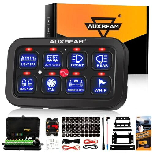 Auxbeam 8 ギャングスイッチパネル BA80 LED タッチコントロールトラック ATV UTV ボートマリン用 Auxbeam 8 Gang Switch Panel BA80 LED Touch Control for Truck ATV UTV Boat Marine 【並行輸入品】