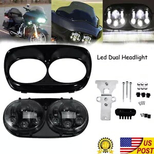 デュアル LED プロジェクター ヘッドライト ランプ ハーレーダビッドソン ロード グライド FLTR 2007-2009 用 Dual LED Projector Headlights Lamp For Harley Davidson Road Glide FLTR 2007-2009 【並行輸入品】