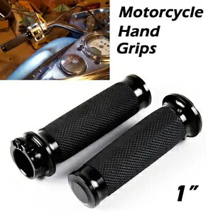 オートバイ 1 インチ ハンドグリップ ハーレー ツーリング ダイナ ロードキング ストリート グライド ブラック用 Motorcycle 1'' Hand Grips For Harley Touring Dyna Road King Street Glide Black 【並行輸入品】