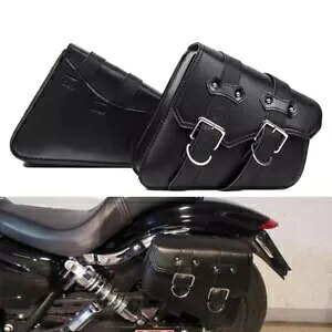 ペアオートバイ Pu レザーサイドサドルバッグ L + R ハーレースポーツスター XL 883 1200 Pair Motorcycle PU Leather Side Saddle Bags L+R For Harley Sportster XL 883 1200 【並行輸入品】