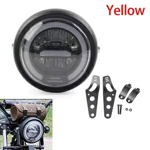 12V 5.75 インチ LED ヘッドライト Hi/Lo DRL ブラケット付き Coleman ct200u-ex bt200x イエロー 12V 5.75\
